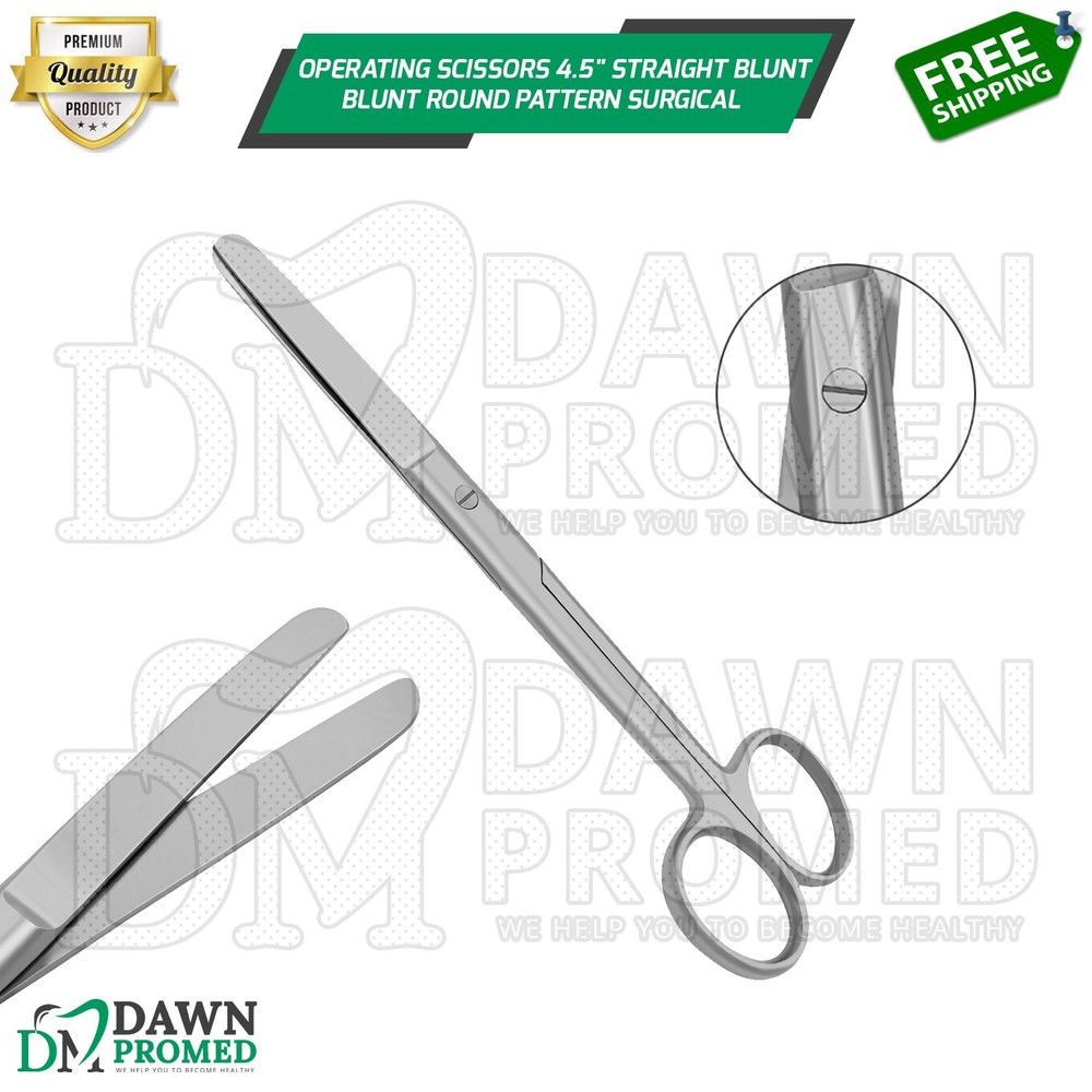 Operating Scissors 4.5" Straight Blunt Blunt Round Pattern Surgical Instruments