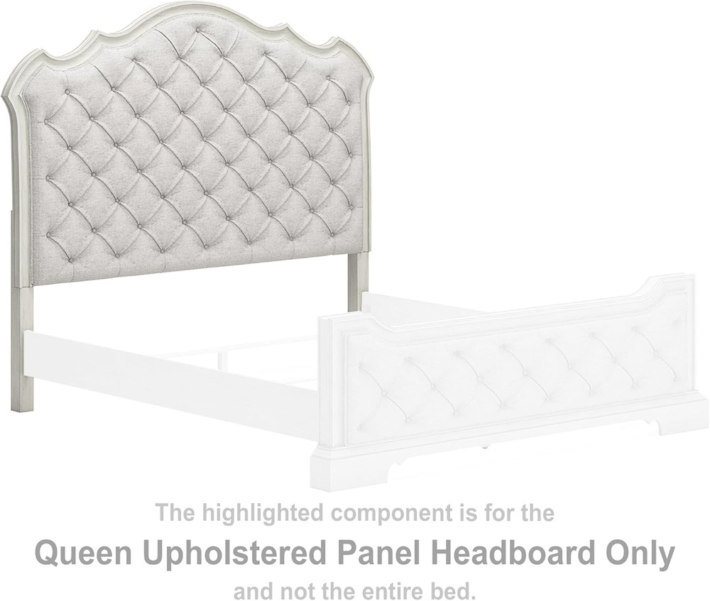 Arlendyne Classic Tufted Upholstered Panel Headboard, Queen, White