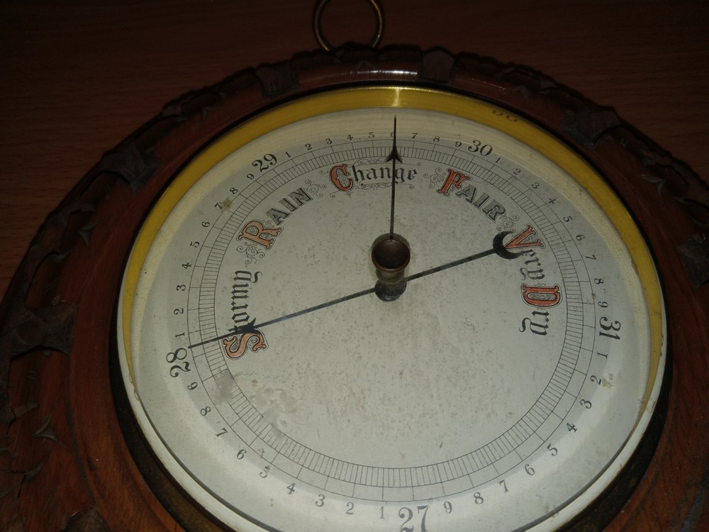 Vintage Ornate Hand Carved barometer
