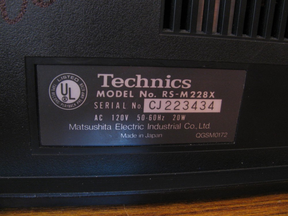 Technics RS-M228X 2 Head Cassette Deck Recorder Tested Full Function Works