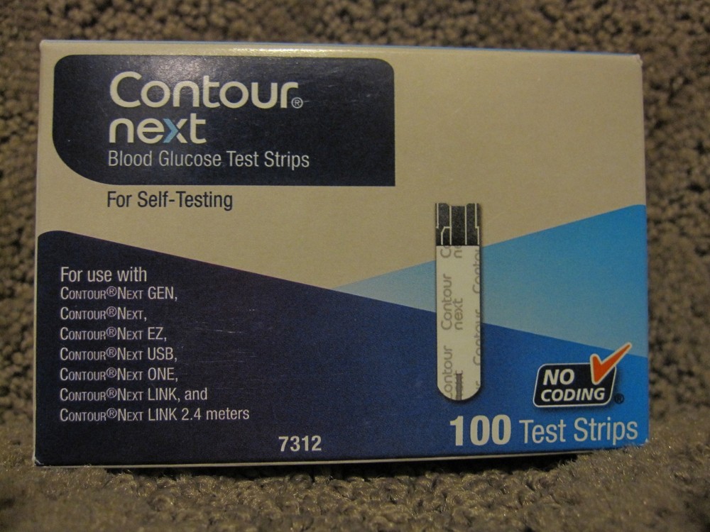 Contour Next Blood Glucose 100 Test Strips 7312 Exp 2026-07-31 NO Coding
