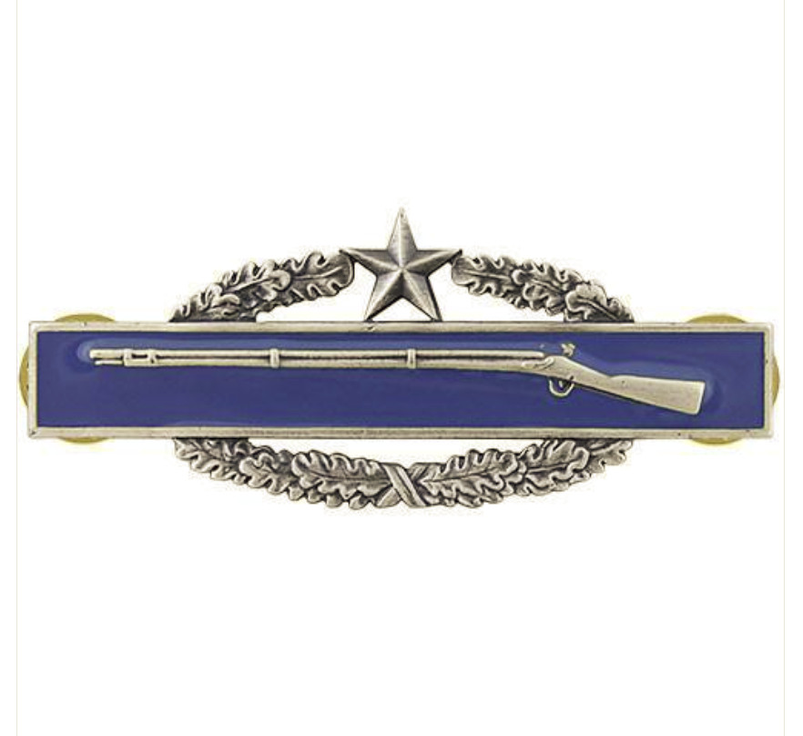 Vanguard ARMY BADGE: COMBAT INFANTRY SECOND AWARD - SILVER OXIDIZED