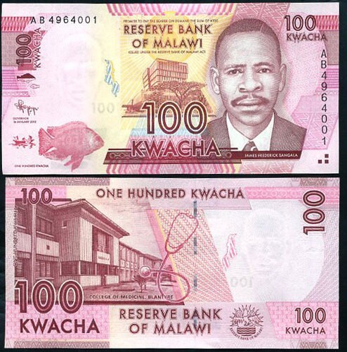 Malawi 100 Kwacha 2012 Pick 59 UNC