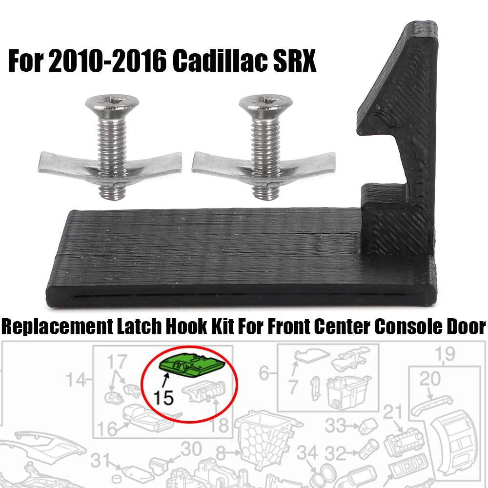 Center Console Door Replacement Latch Hook Hardware Kit For 10-2016 Cadillac SRX