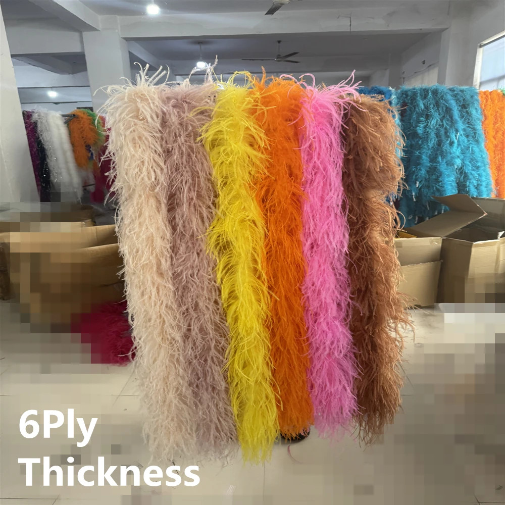 Deluxe 2M Ostrich Feather Boa Shawl 6 Layers U7 Dance Performance Accessory G8