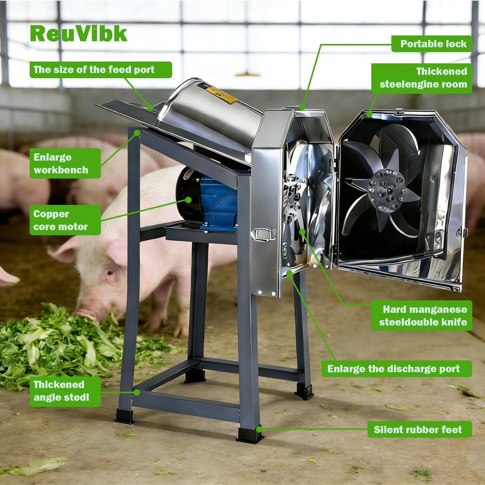 Poultry Veggie Feed Chopper, Feed Processor Vegetable Dicer Chopper, 304 Stai...