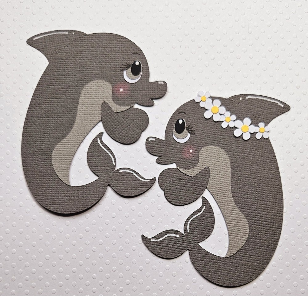 Little Dolphin Set. Scrapbook, Card Making Paper Piecing