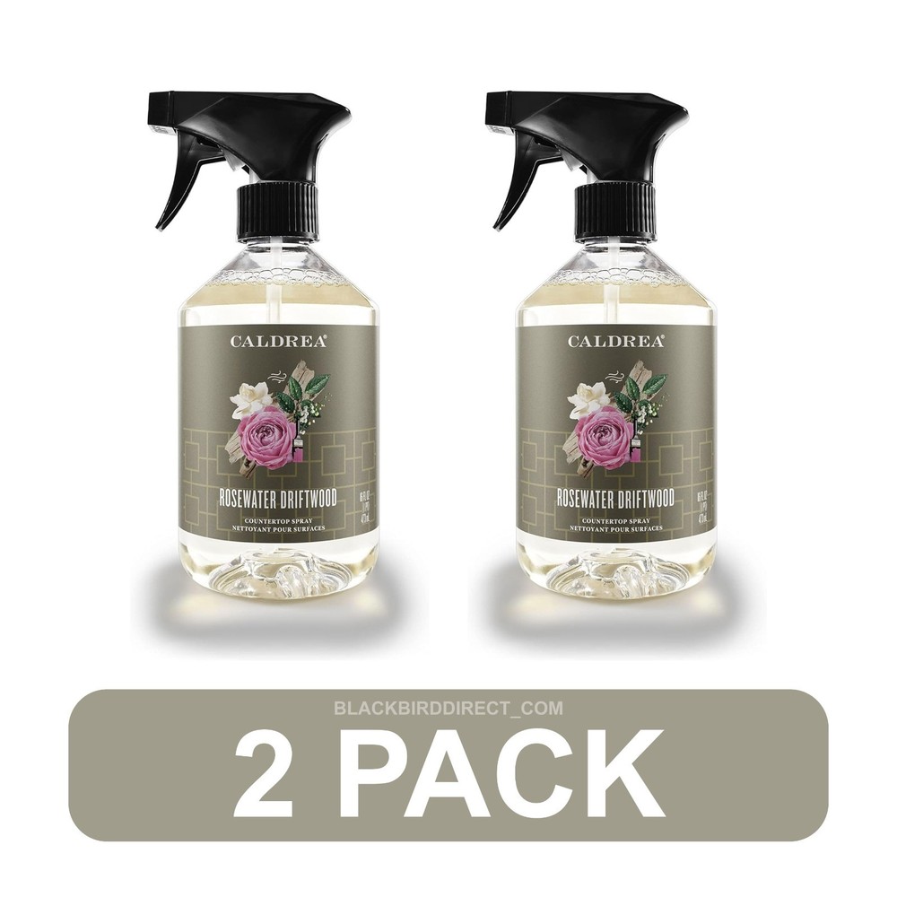 🔥✅ Caldrea Multi-surface Countertop Spray Rosewater Driftwood 16oz 2pc