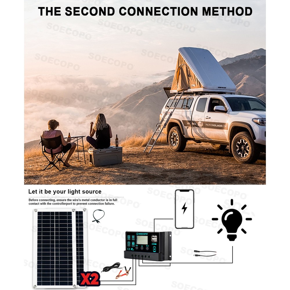 US 10000W Solar Kit | Includes Inverter, 2pcs 200W Solar Panels 100A Controller
