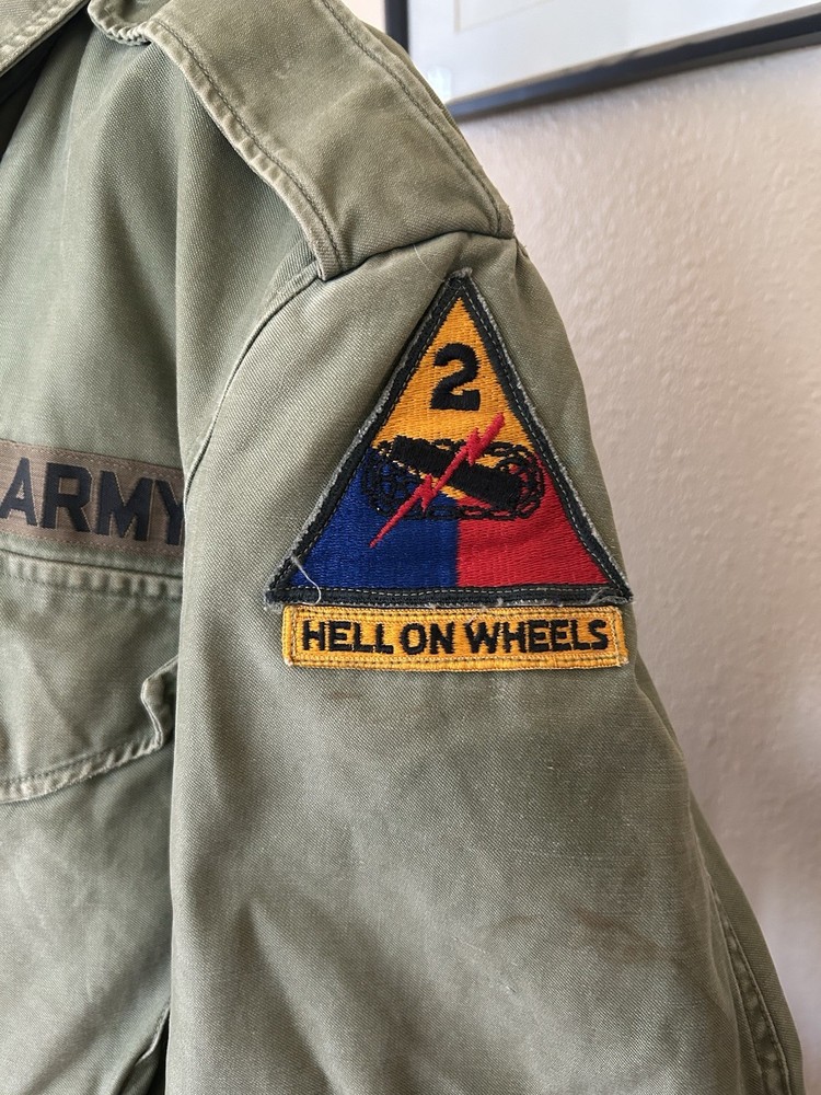 Vtg M-51 Field Jacket-DISTRESSED Tropic Lightning/Hell On Wheels