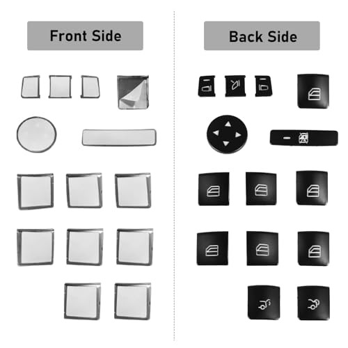 Inner Door Power Window Switch Button Covers Trim Sticker Replacement Silver