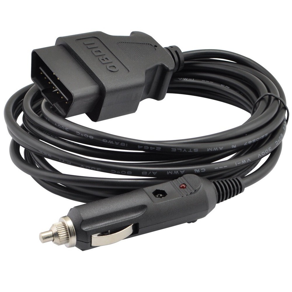OBD2 Male Connector Emergency Lighter Power Cigarette Cable + Alligator Clip