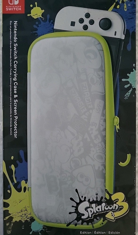 Splatoon 3 Nintendo Switch Carrying Case & Screen Protector Brand New Ships Fast