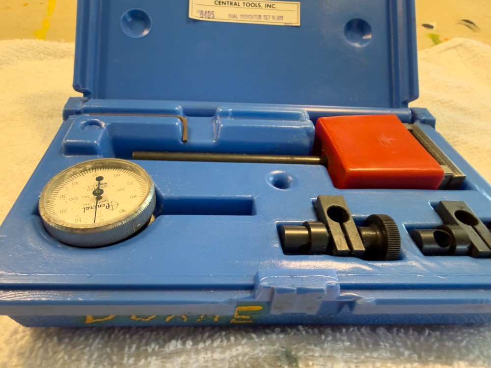 Central Tools No. 6405 Dial Indicator Set with Magnetic Base - Partial Set - USA