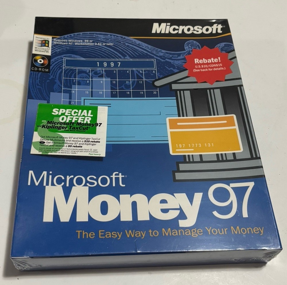 Microsoft Money 97 PC CD ROM Retail Box New SEALED