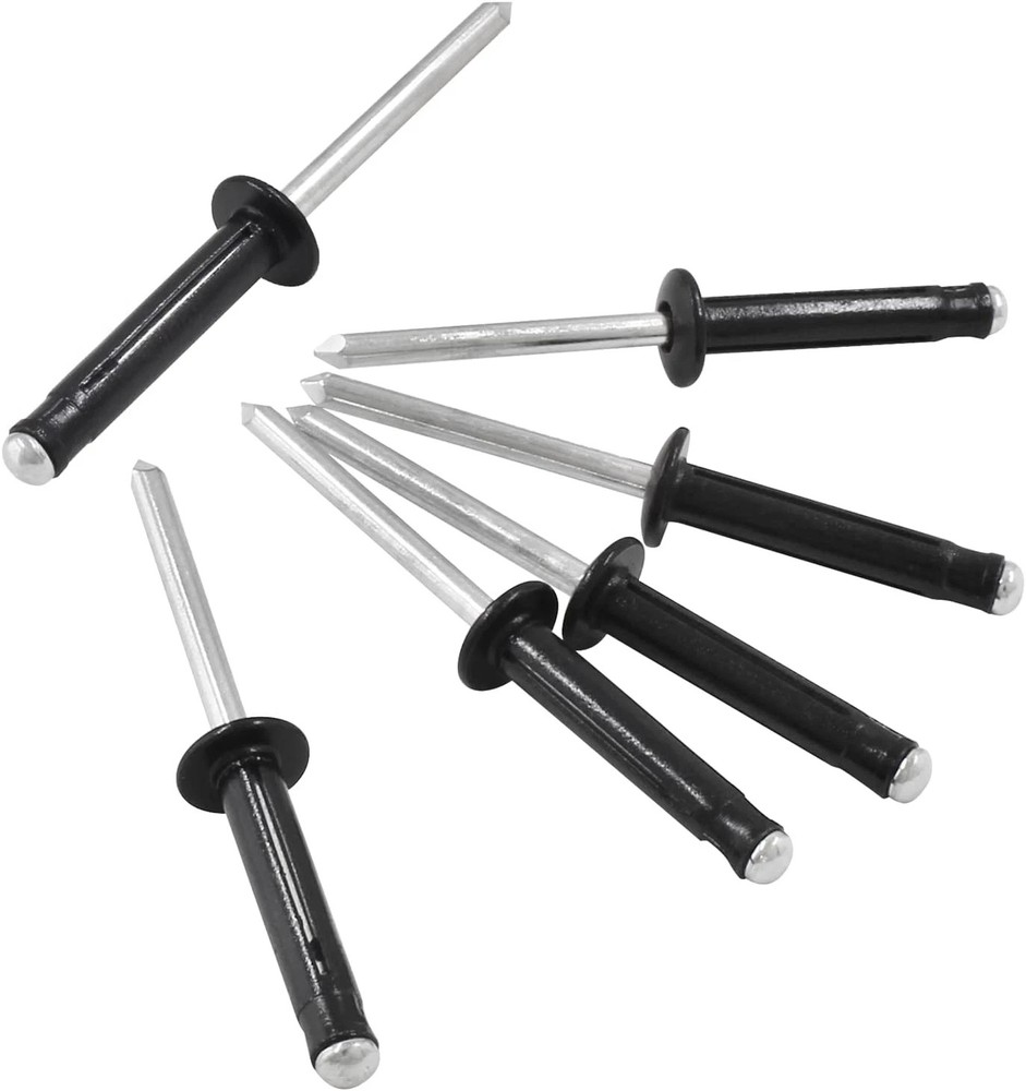 60 Pcs Tri-Fold Exploding Pop Rivets Aluminum Large Head 3/16 x 1 Black Tool New