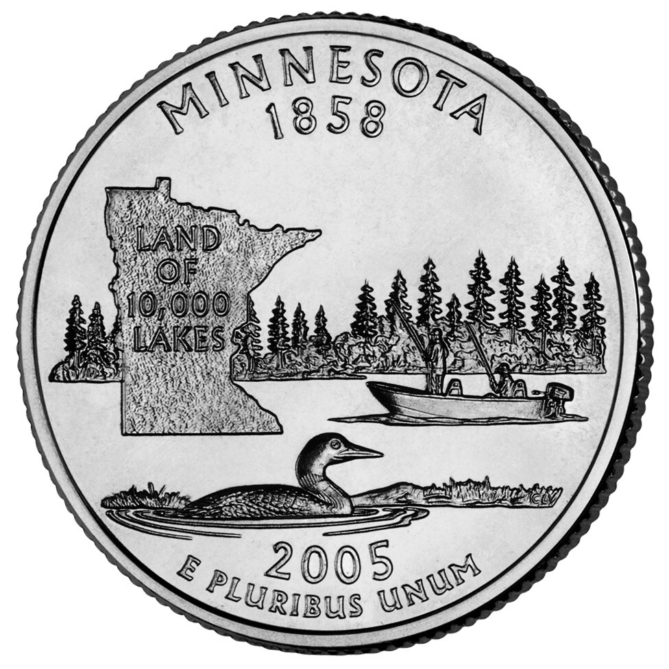 2005 D Minnesota State Quarter.  Uncirculated From US Mint roll.