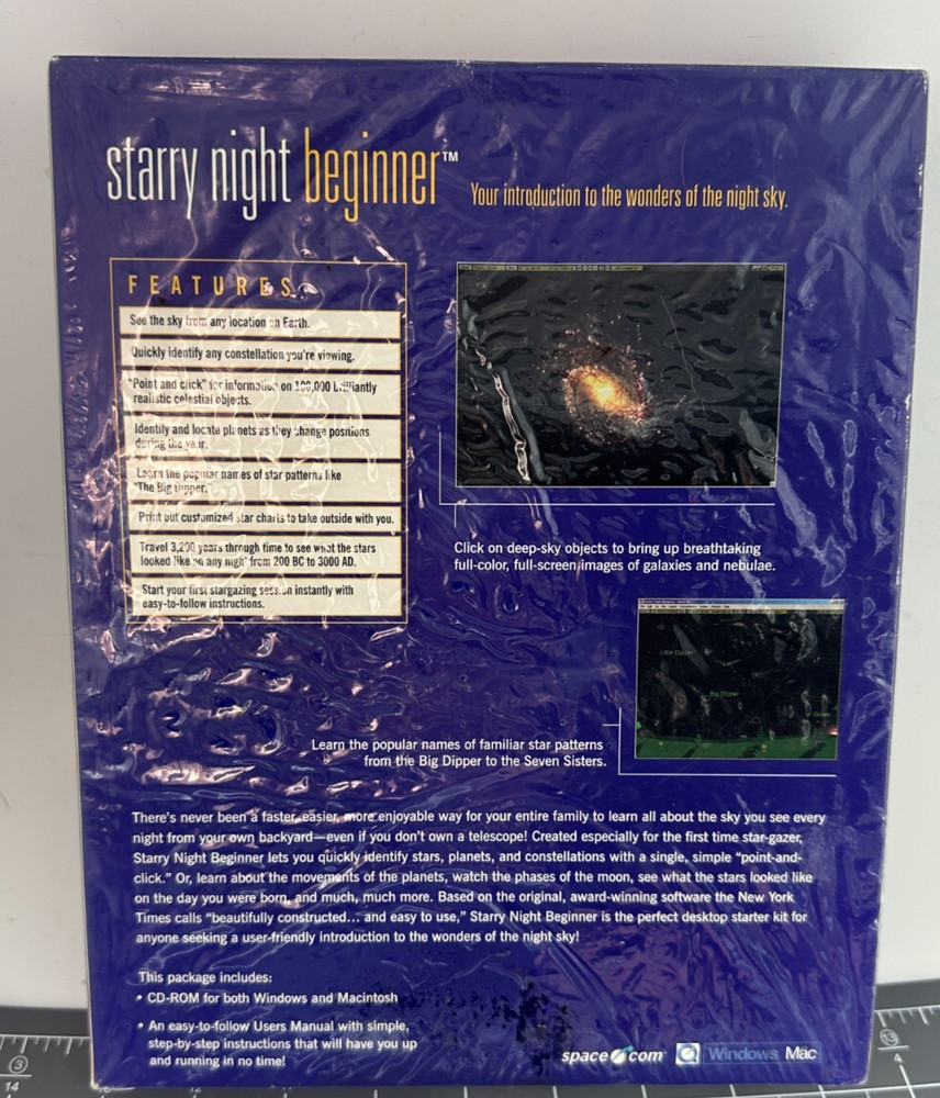 Starry Night Beginner Software Windows McIntosh PC CD-ROM (2000) New Sealed