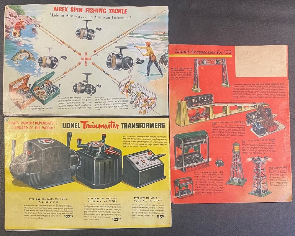 (3) LIONEL CATALOGS 1952 1953