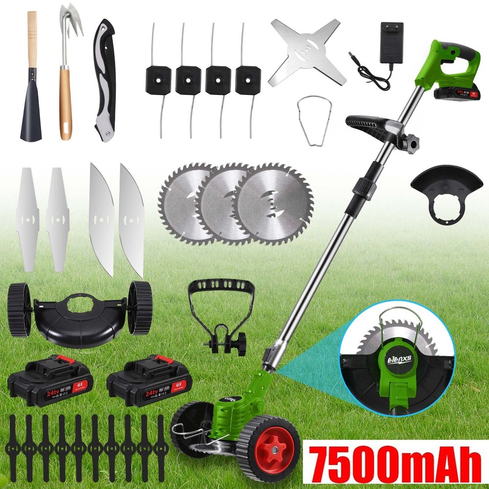 Cordless Grass String Trimmer Cutter Electric Weed Whacker Lawn Mower +2 Battery