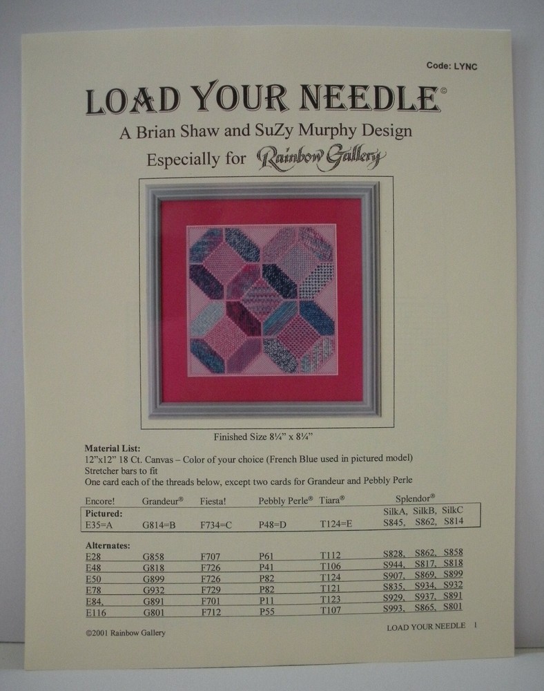 Charted Needlepoint Pattern Load Your Needle Brian Shaw Suzy Murphy LYNC 2001