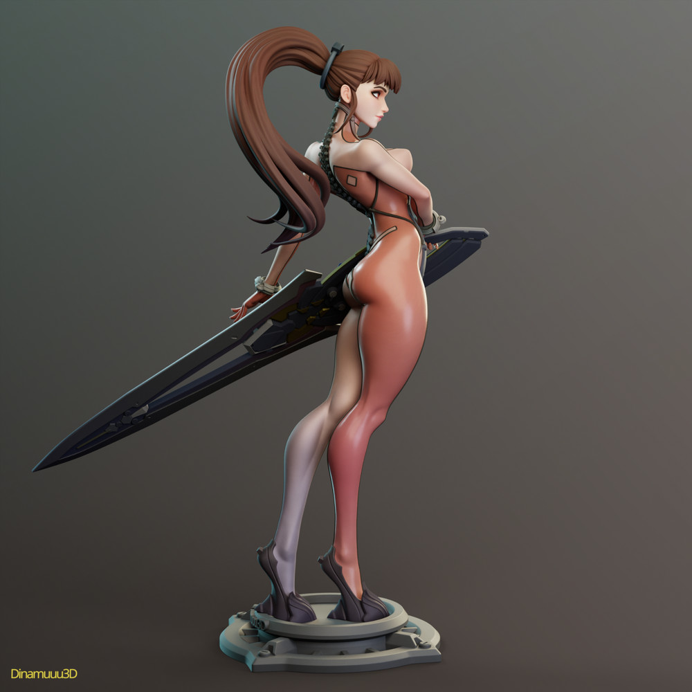 Eve Stellar Blade Solid 3D Resin Statue Part Kit -Unpainted-Space Gray