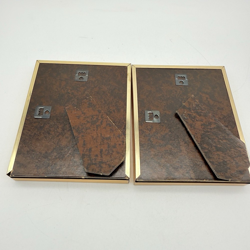 Vintage Small Gold Oval Deep Table Frame Set 2