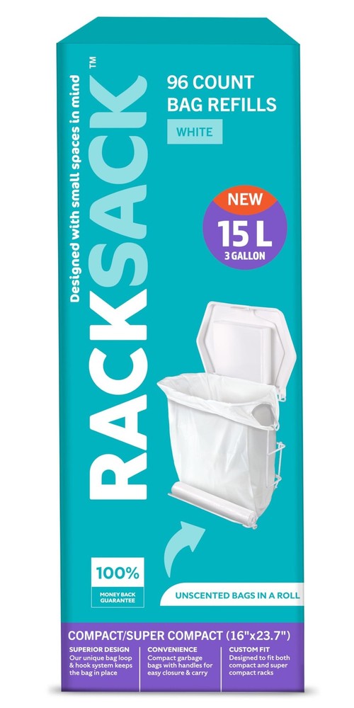 Rack Sack Rolled Bag Refills White 96's