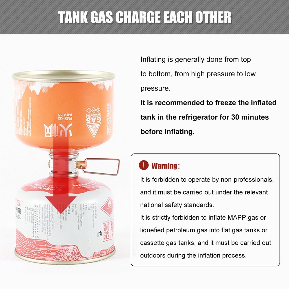 RULLINE Backpacking Fuel Transfer Device Gas Device, silver