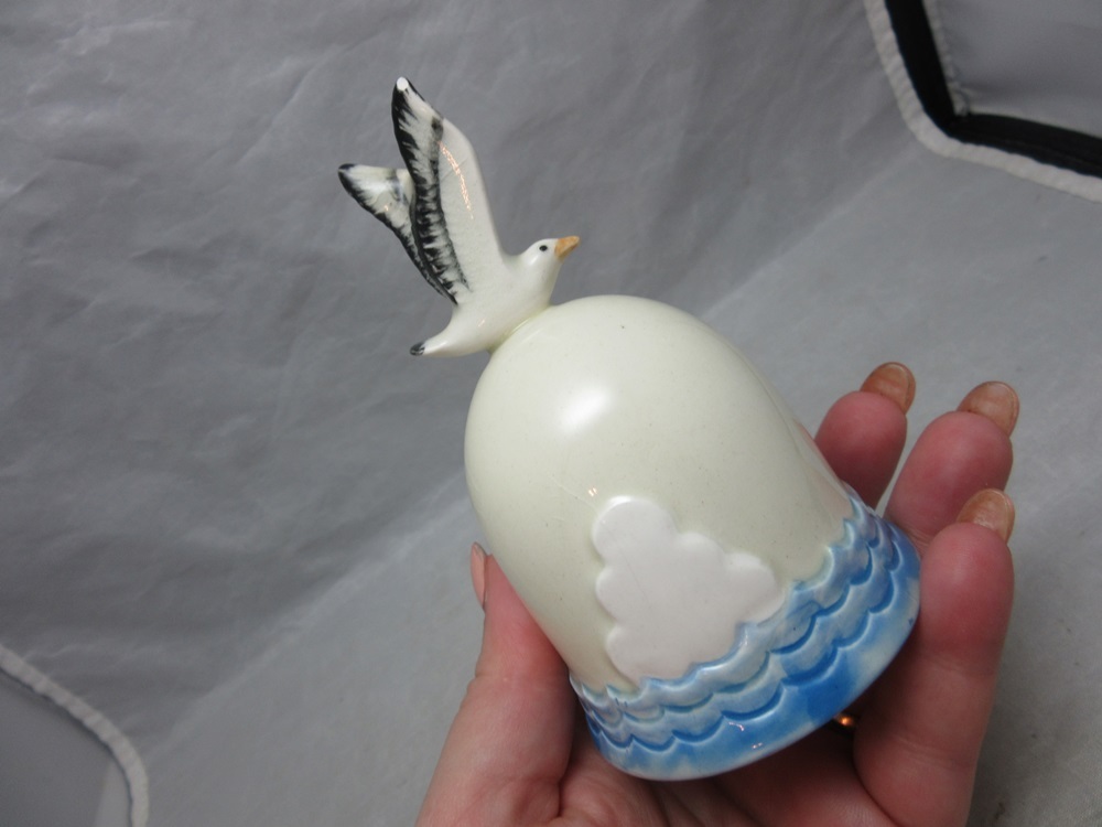 Norcrest pottery bell. Seagull, ocean design