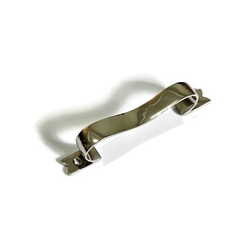 Solid Brass Ribbon Door Handles 6" (15cm) Face Fix Vintage style Cabinet Pull