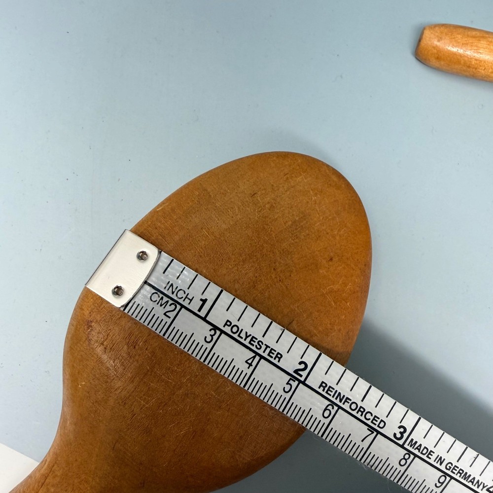 Vintage Wooden Darning Egg Set 2pc Sock Sewing Tools Handle Primitive Wood