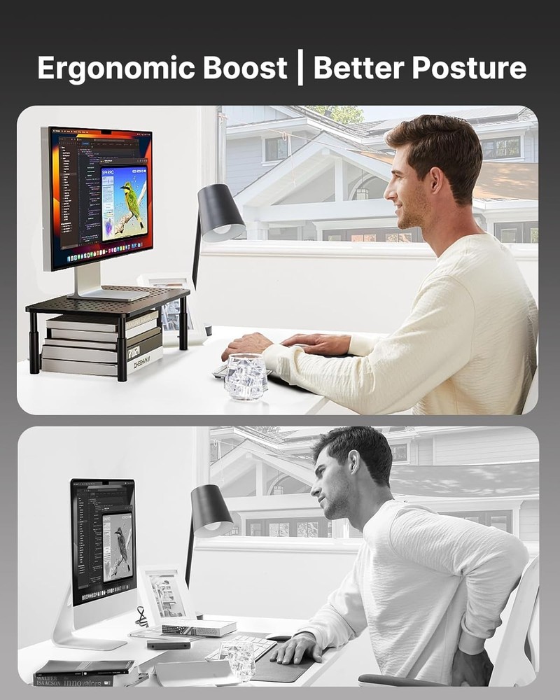 Efficient Desktop Organizer with Anti-Slip Base - Adjustable Height for Comfort