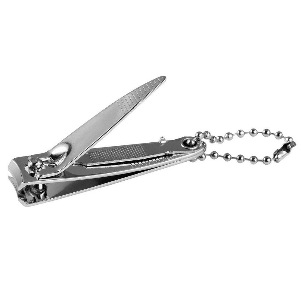 2" Silver Fingernail Clipper with Chain: 1 Pack