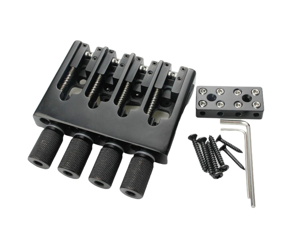 4 String Headless Bass Bridge and Bridge String Lock, Slightly Adjustable Str...
