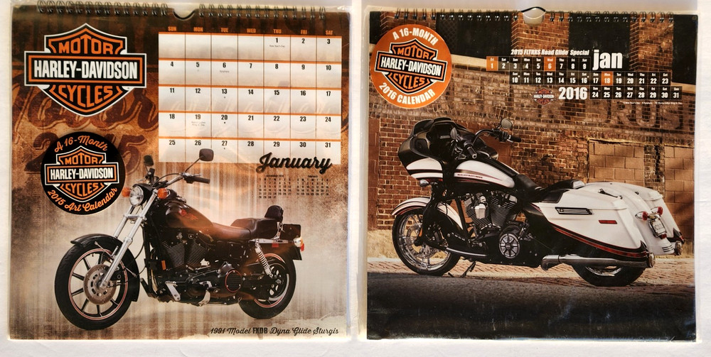 HARLEY-DAVIDSON MOTOR CYCLES - 2015 & 2016 Wall Calendars (Sealed Spiral-Bound)