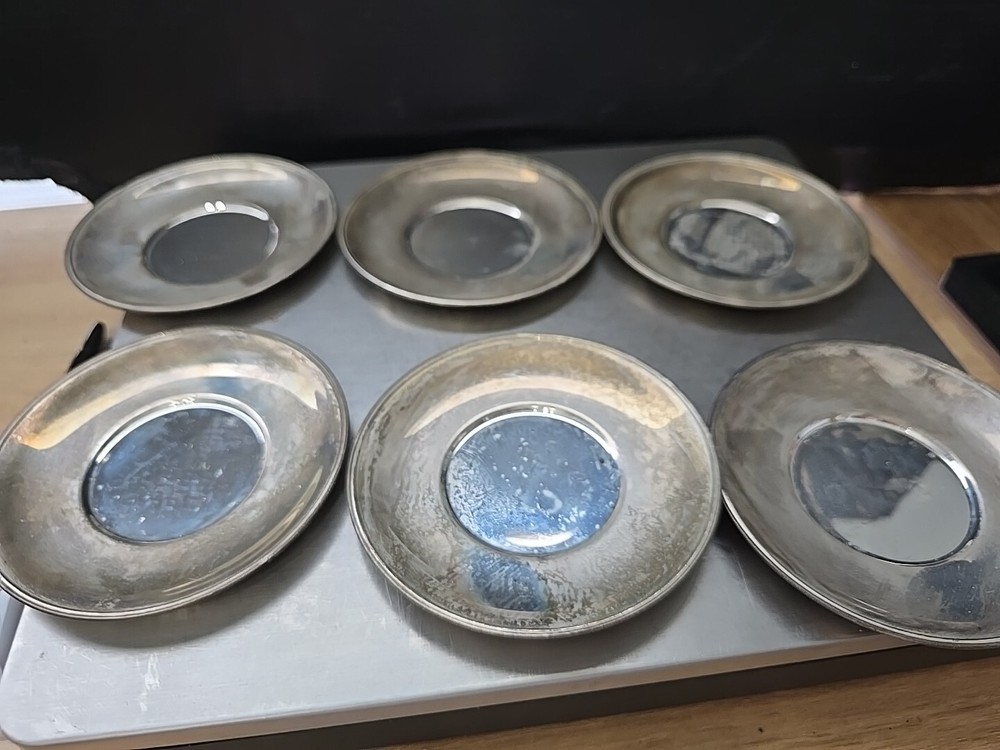 Vintage Silverplate Coaster Set 6 Pcs 4 inches