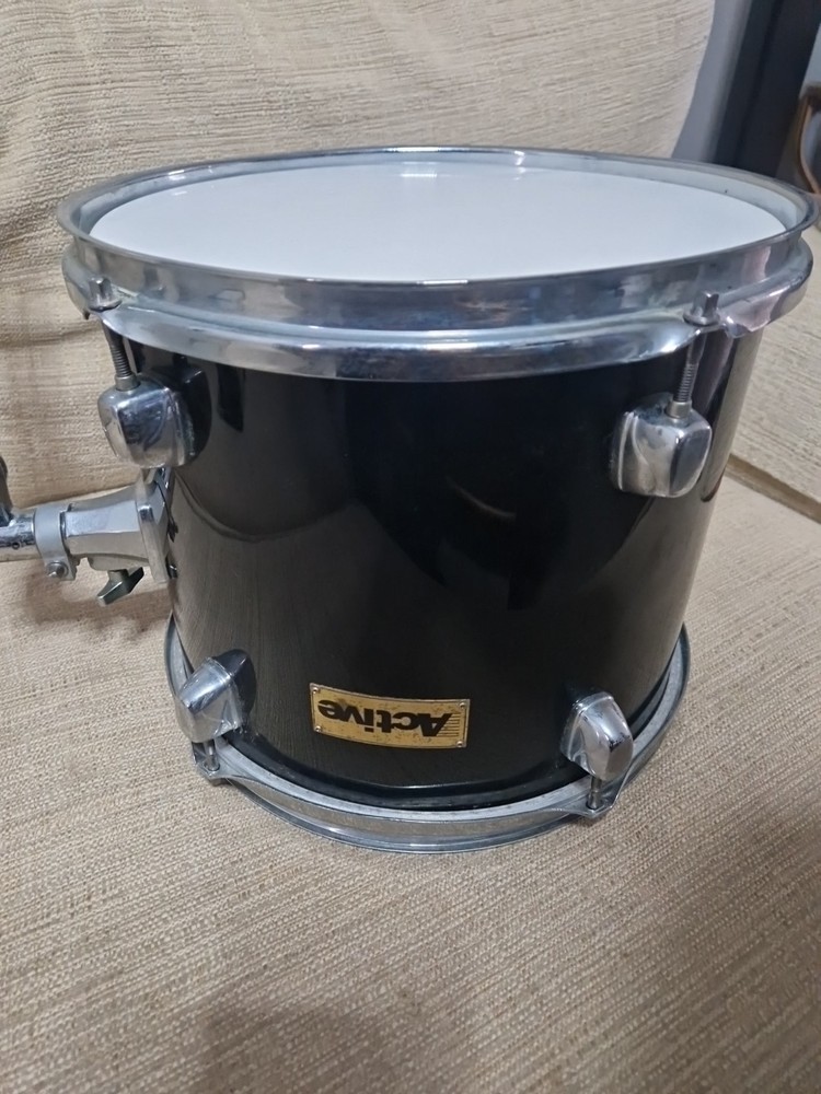Active 12" Black Tom Drum With Fixings