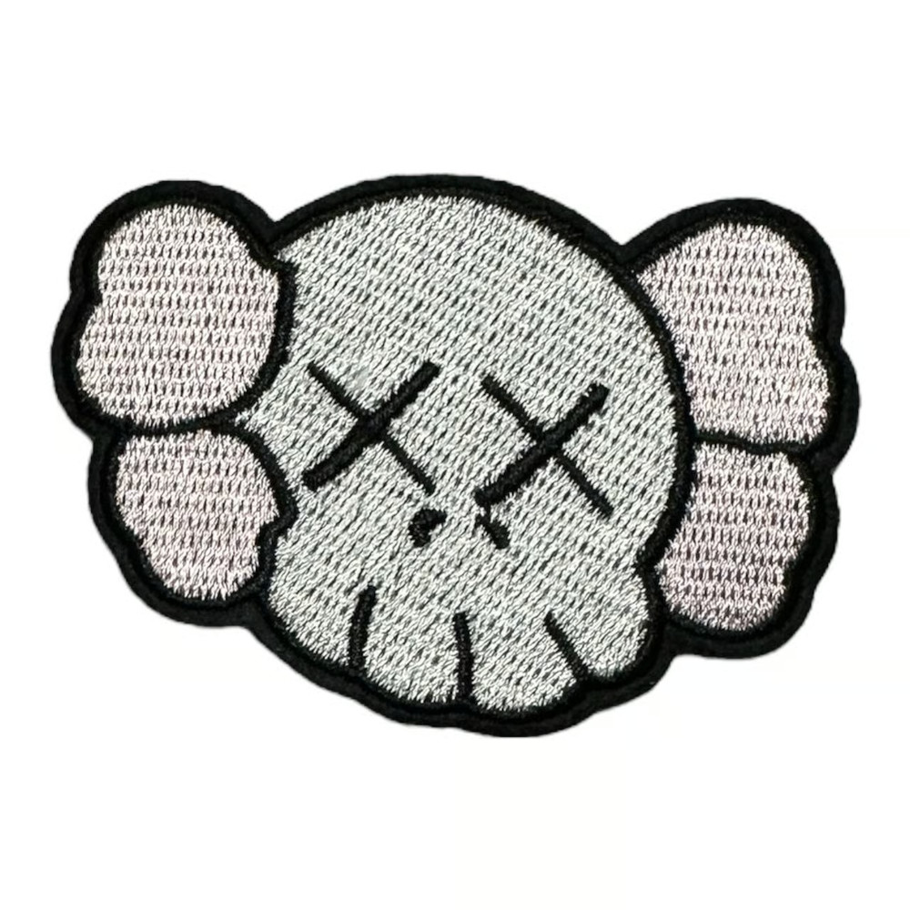 KAWS embroidery patch iron on new Grey  4x2