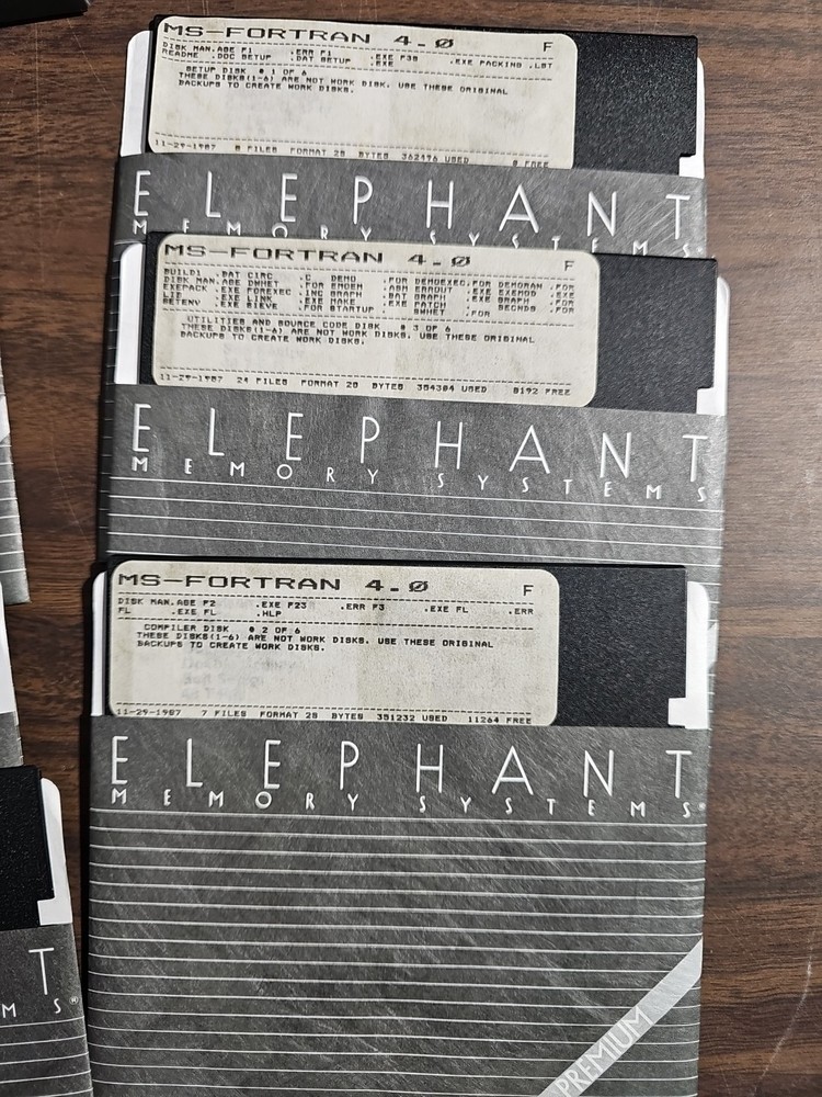 Vintage Microsoft MS-FORTRAN version 4.0 software 5.25-inch floppy disk 6/6