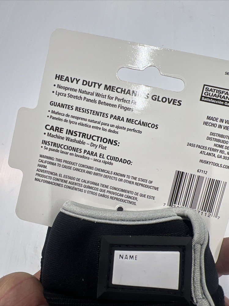 Husky Heavy Duty Mechanics Work Gloves Pair Size Medium