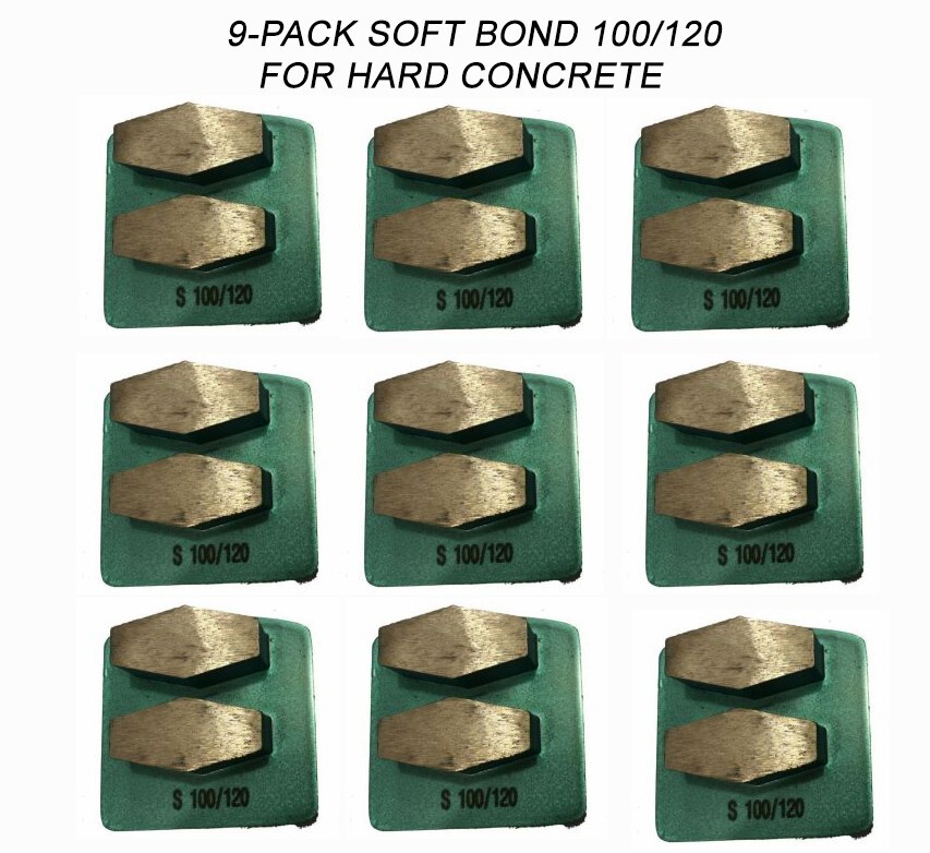 9-Pack! Husqvarna-Compatible Diamond Grinding Disc For Hard Surface,Grit 100/120