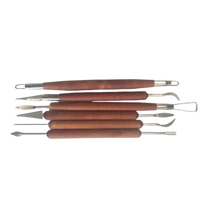 6 PCS Clay Tools Sculpting, Double-Sided Polymer Carving Wood Tools Kit