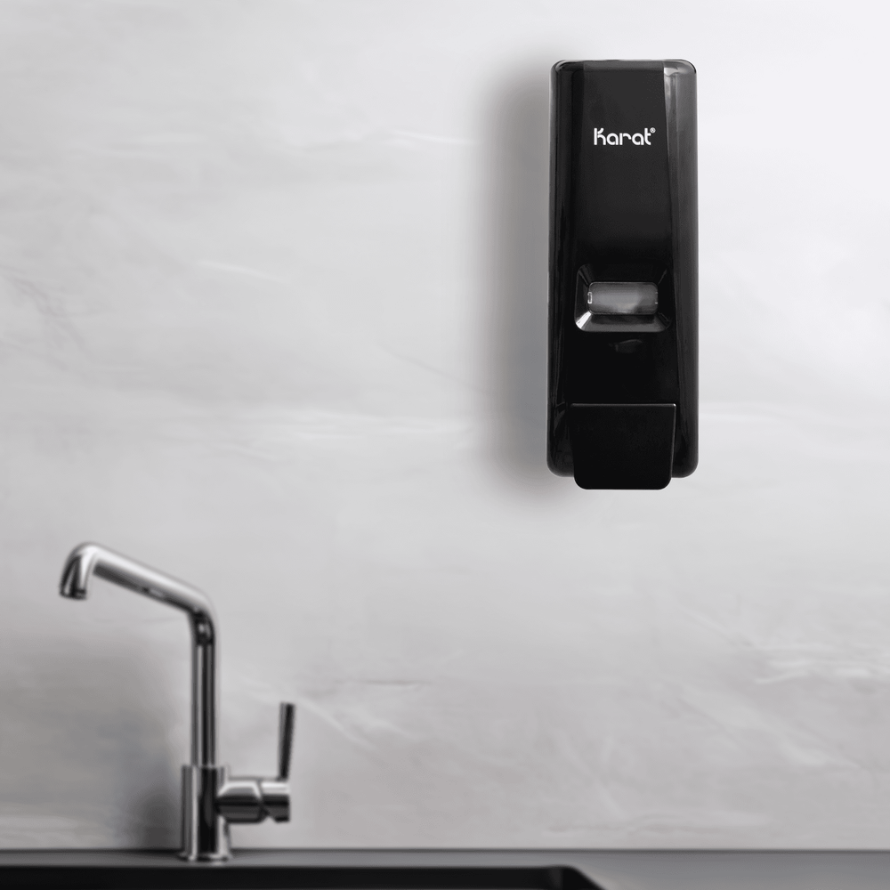 Karat 13.5oz Hand Soap Refillable Liquid Dispenser, Stand/Wall Mount, Black