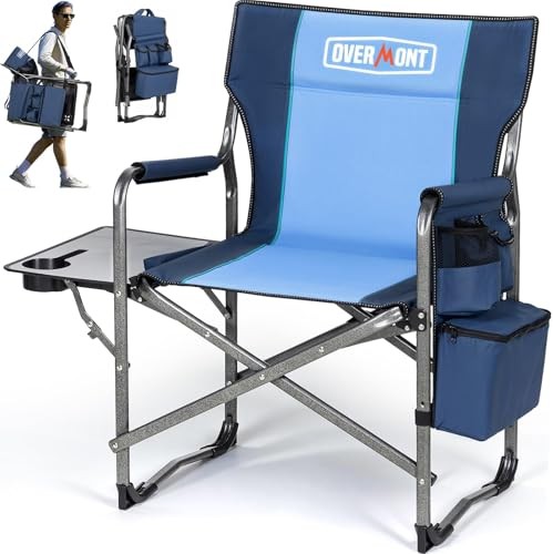 Oversized Lightweight Camping Chair - Comfortable Heavy Duty Foldable 1 Blue