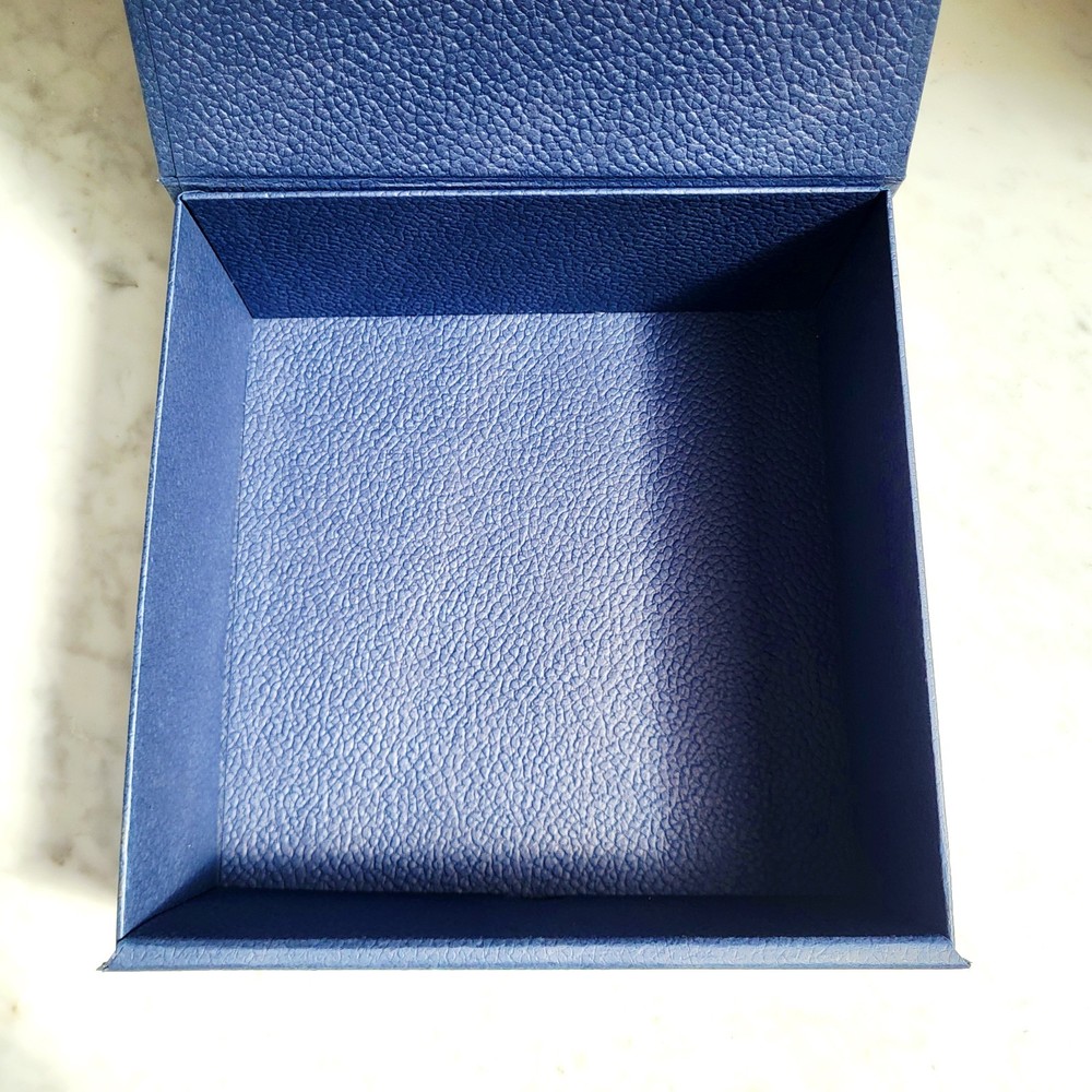DIOR Foldable Gift Box Navy and Silver 8.25" x 8.5" x 3.5"