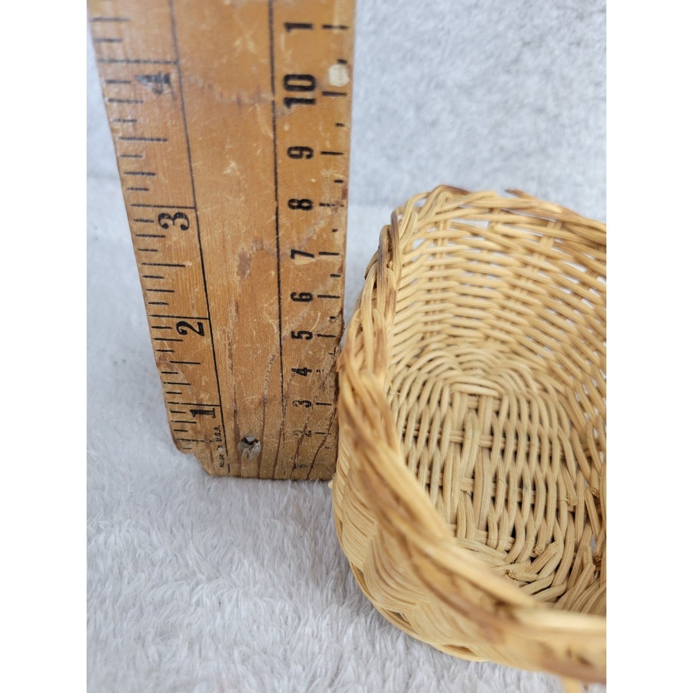 Small Woven Rattan Basket Miniature Decor Storage Container