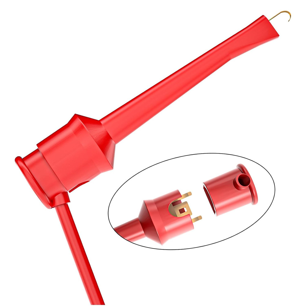 10Pack Electrical Dual Lead Test Hook Clips Silicone Test Cables for Electronics