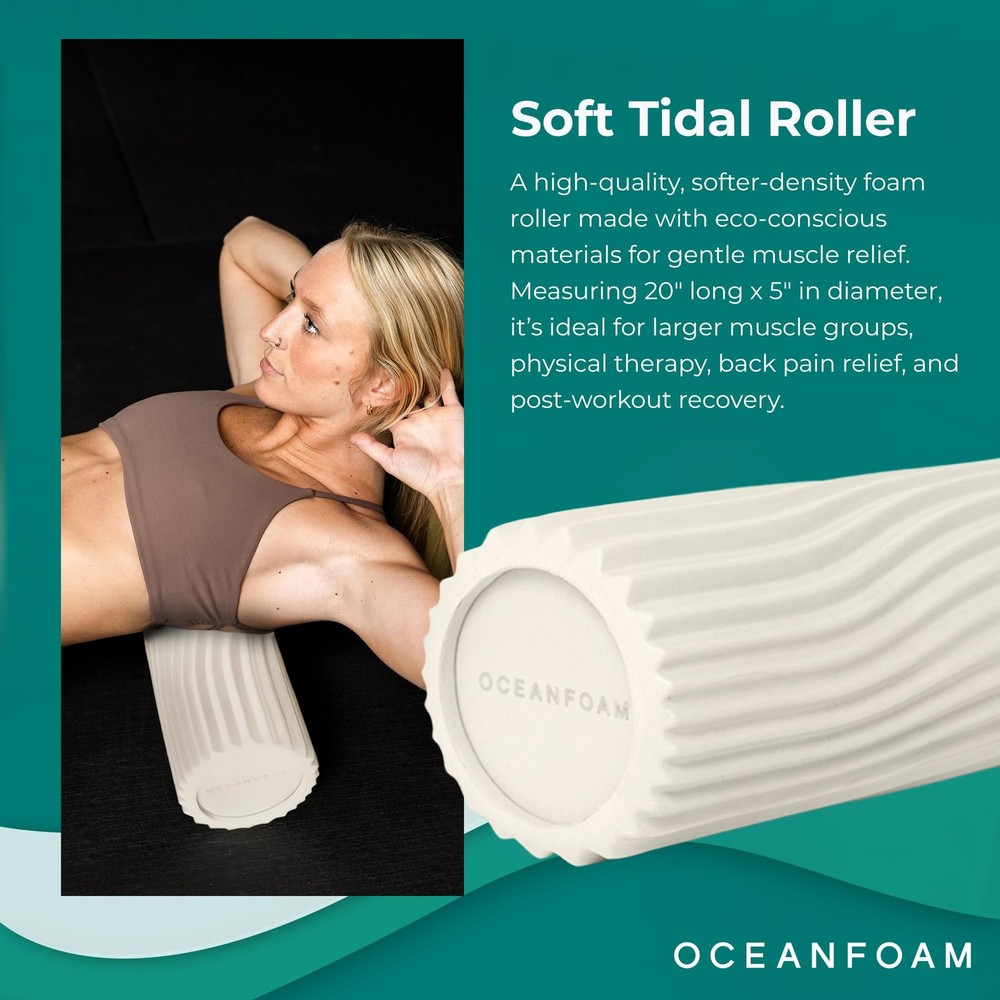 Oceanfoam Soft Tidal Roller (Natural) - Low Density Foam Roller for Physical ...