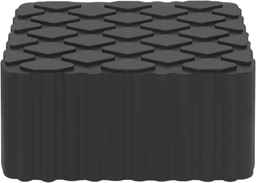 4-Piece Solid Rubber Auto Lift Pads with Anti-Skid Design for Stability